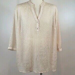 ELOQUII Semi-Sheer Metallic Speck Top size 14W